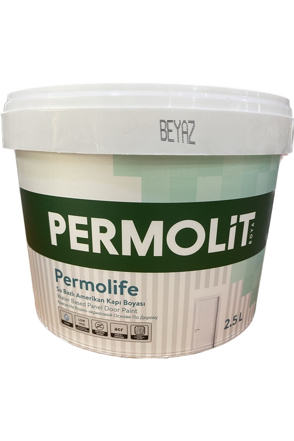 Permolit Permolife Su Bazlı Amerikan Panel Kapı Boyası Beyaz 2.5 lt Beyaz