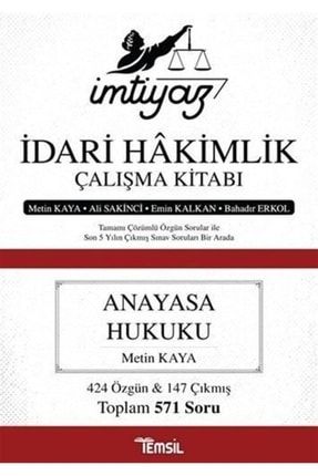 Imtiyaz Idari Hakimlik Çalışma Kitabı - Anayasa Hukuku - Metin Kaya 9786057731661
