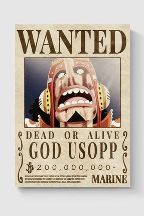 Wanted God Usopp One Piece Anime Poster - Yüksek Çözünürlük Hd Duvar Posteri DUOFG103387