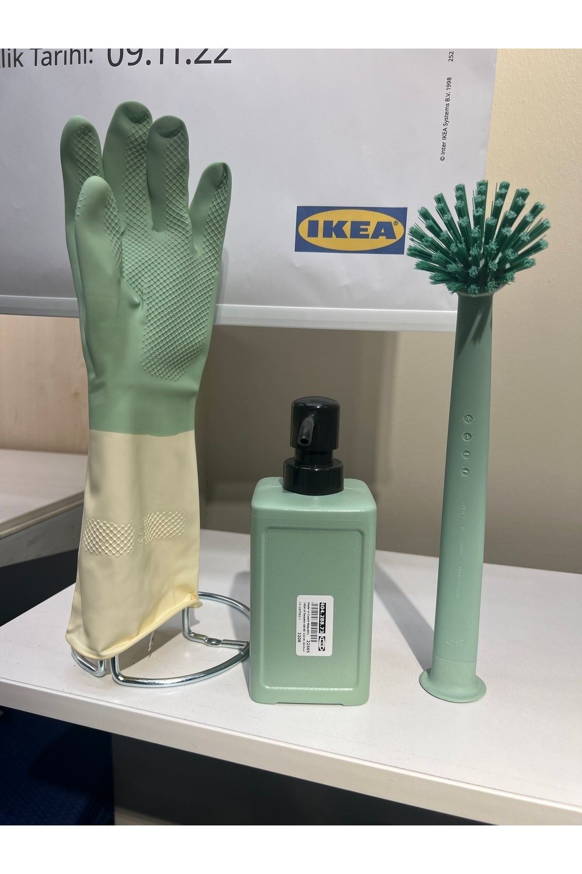 RINNIG Dish brush, green - IKEA