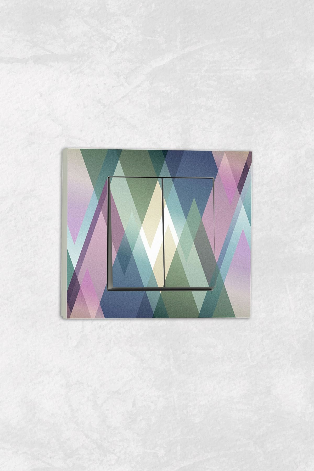 markcat-Ovivo Grano (Double Switch Socket) UV Printed Colorful Patterned White Commitator Frame Included 1