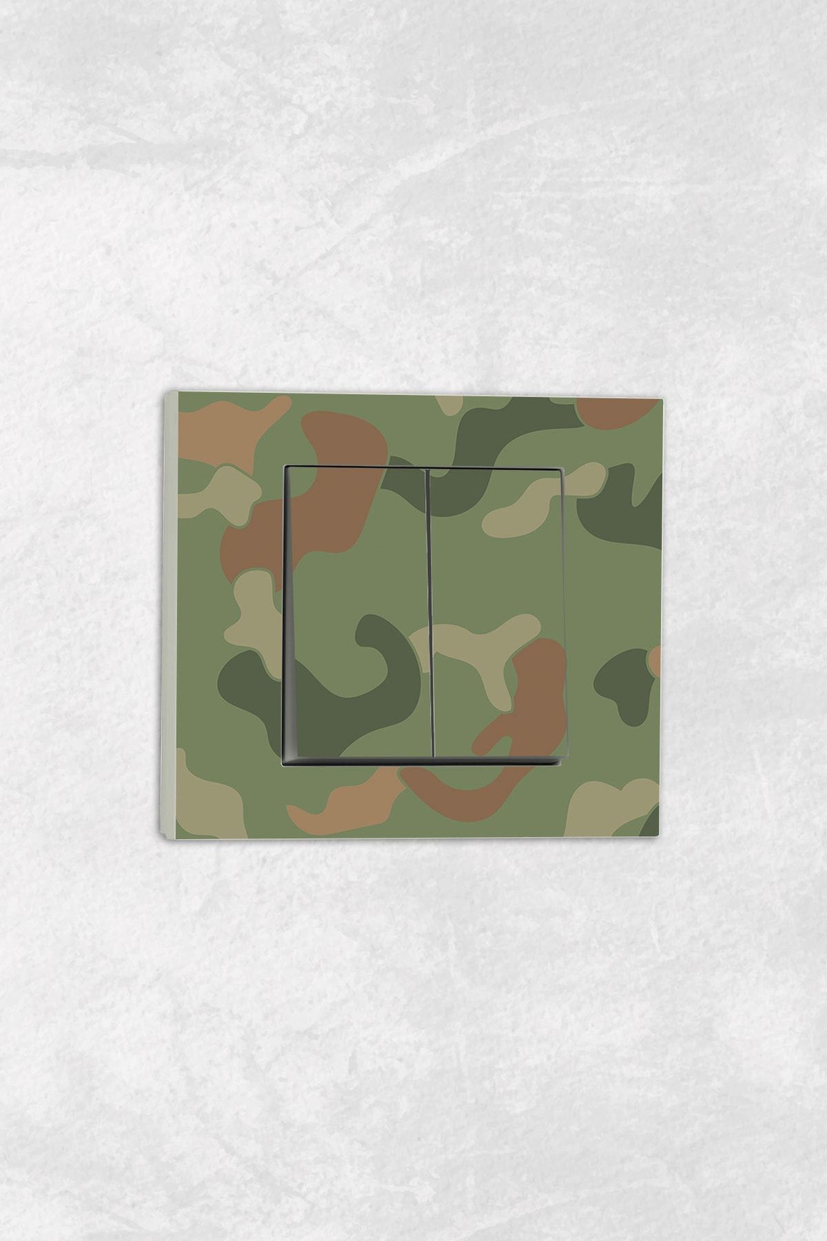 markcat-Ovivo Grano (Double Switch Socket) UV Printed Camouflage Pattern White Commitator Frame Included 1