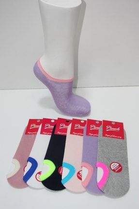 Kadın 6 Çift Renkli Asortili Görünmez Çorap PM206