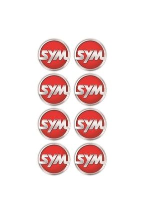 Sym Logo 8'li Koruma Takozu 3d Sticker Etiket Siyah Kırmızı kıı3tg25