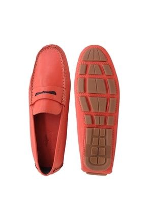 Kırmızı Hakiki Deri Loafer Ayakkabı DM245606