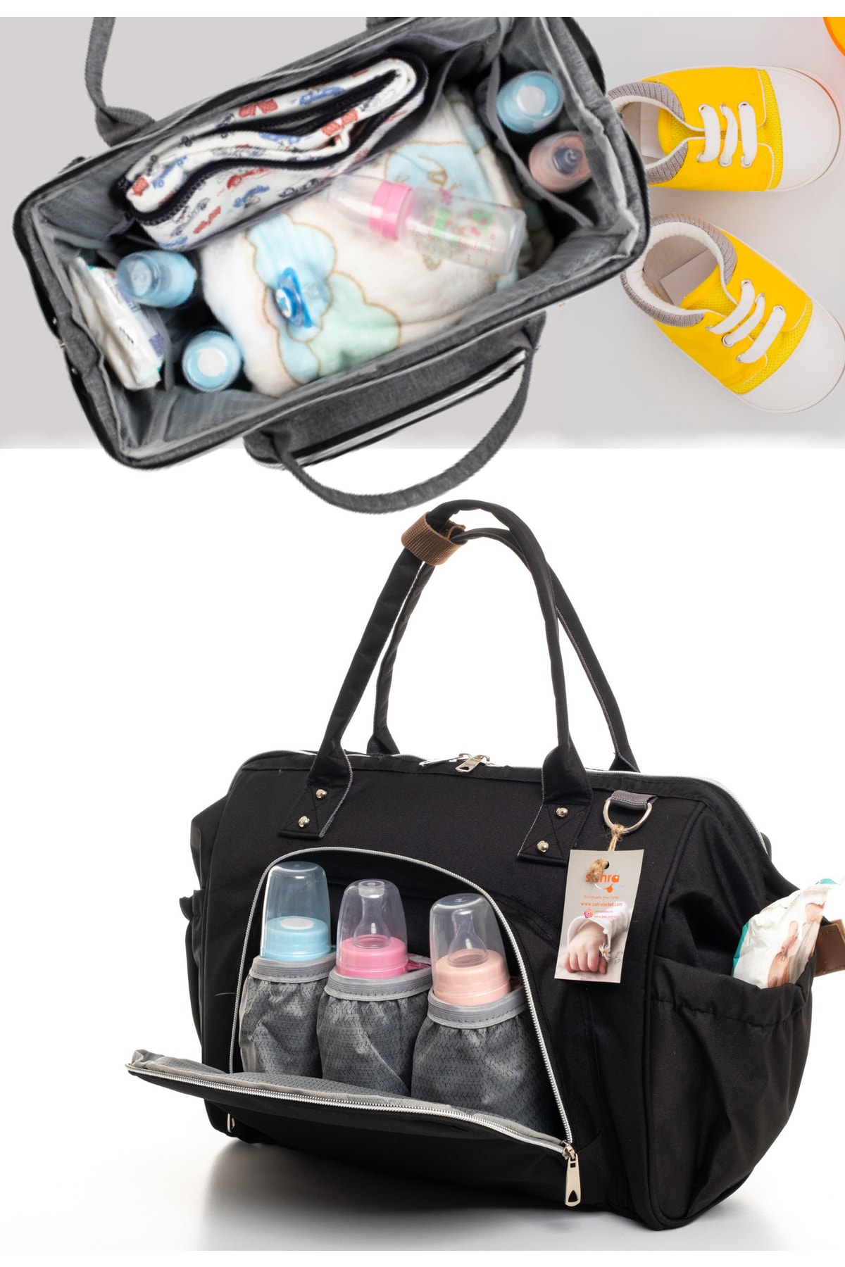 Sahra 5 Parça Doğum Seti Bebek Bakım Çantası, Hastane Çıkış, 7’li Mendil,3’lü Çorap Ve 0-3 Ay Bebek Body fotoğrafı 3 (önizleme)