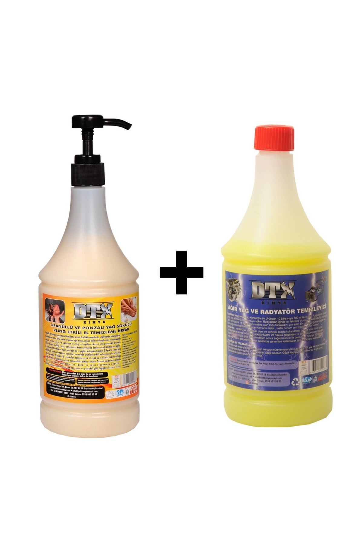 Ponza'lı (talaşlı) El Temizleme Kremi (sabunu) 1 Kg & Ağır Yağ Sökücü 1 Litre