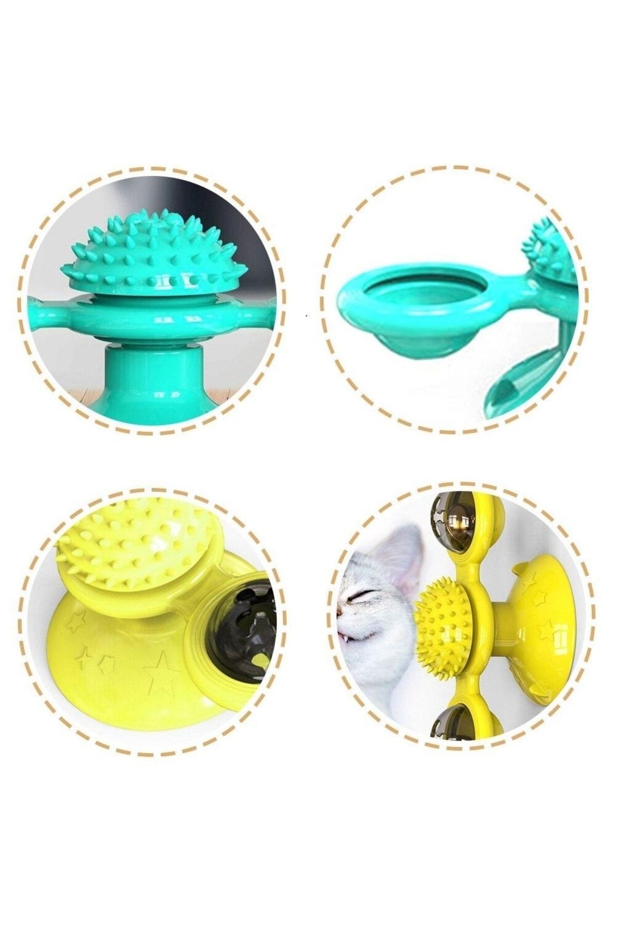 sonx-Suction Cup Pinwheel Bulk Rotating Transparent Warehouse Design Interactive Cat Toy 6