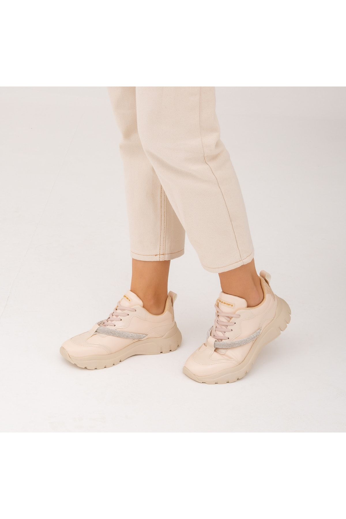 Bej - Kadın Vegan Sneakers & Spor Ayakkabı 829 9504 Bn Ayk Y22