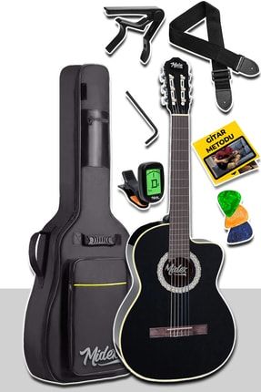 Midex Mgx-100bk-bag Siyah Klasik Gitar 4/4 Sap Ayarlı Gül Klavye (TUNER ÇANTA ASKI CAPO METOD PENA) 22190