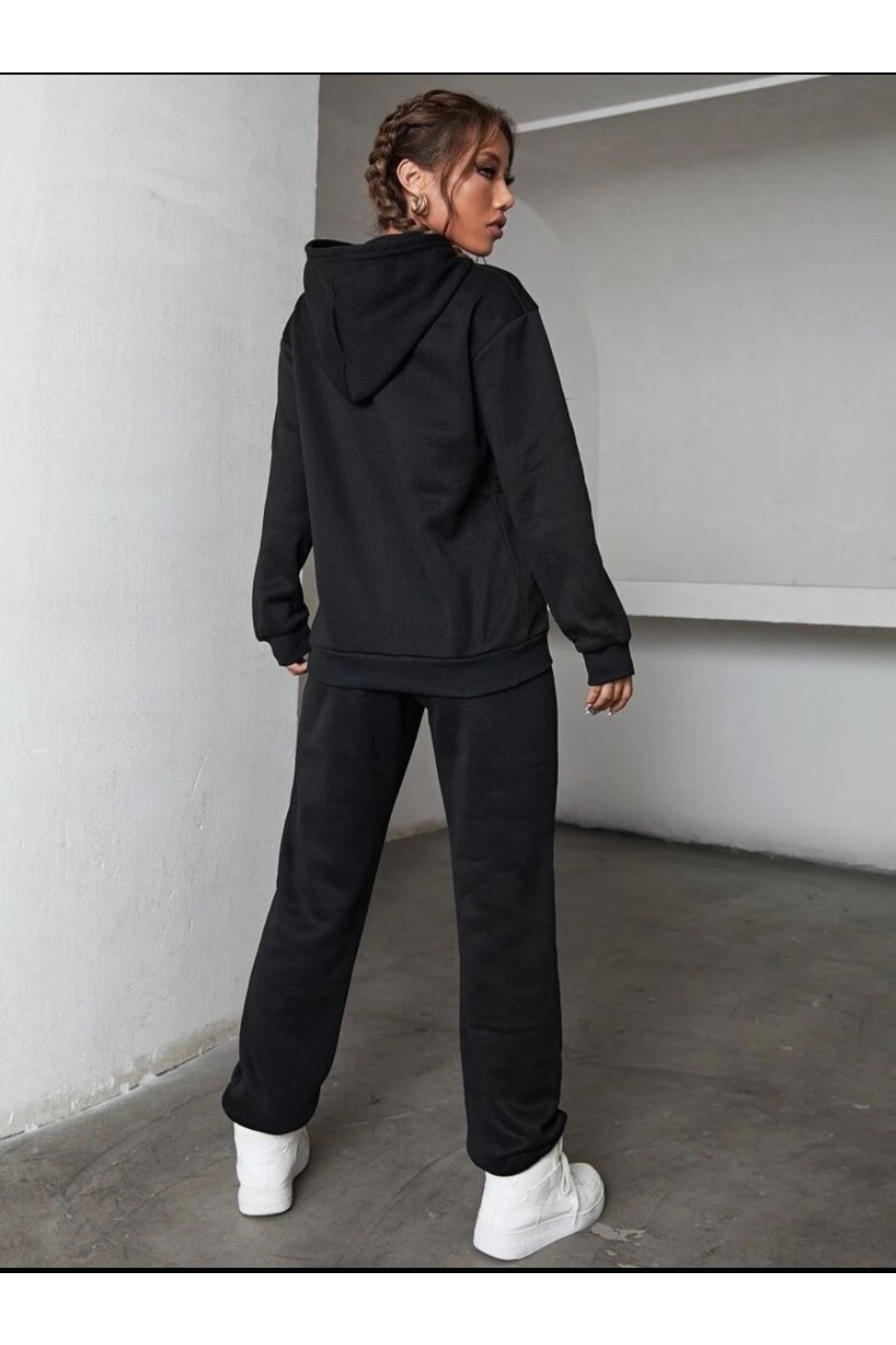 LOU SA Unisex Black Tracksuit Set Trendyol