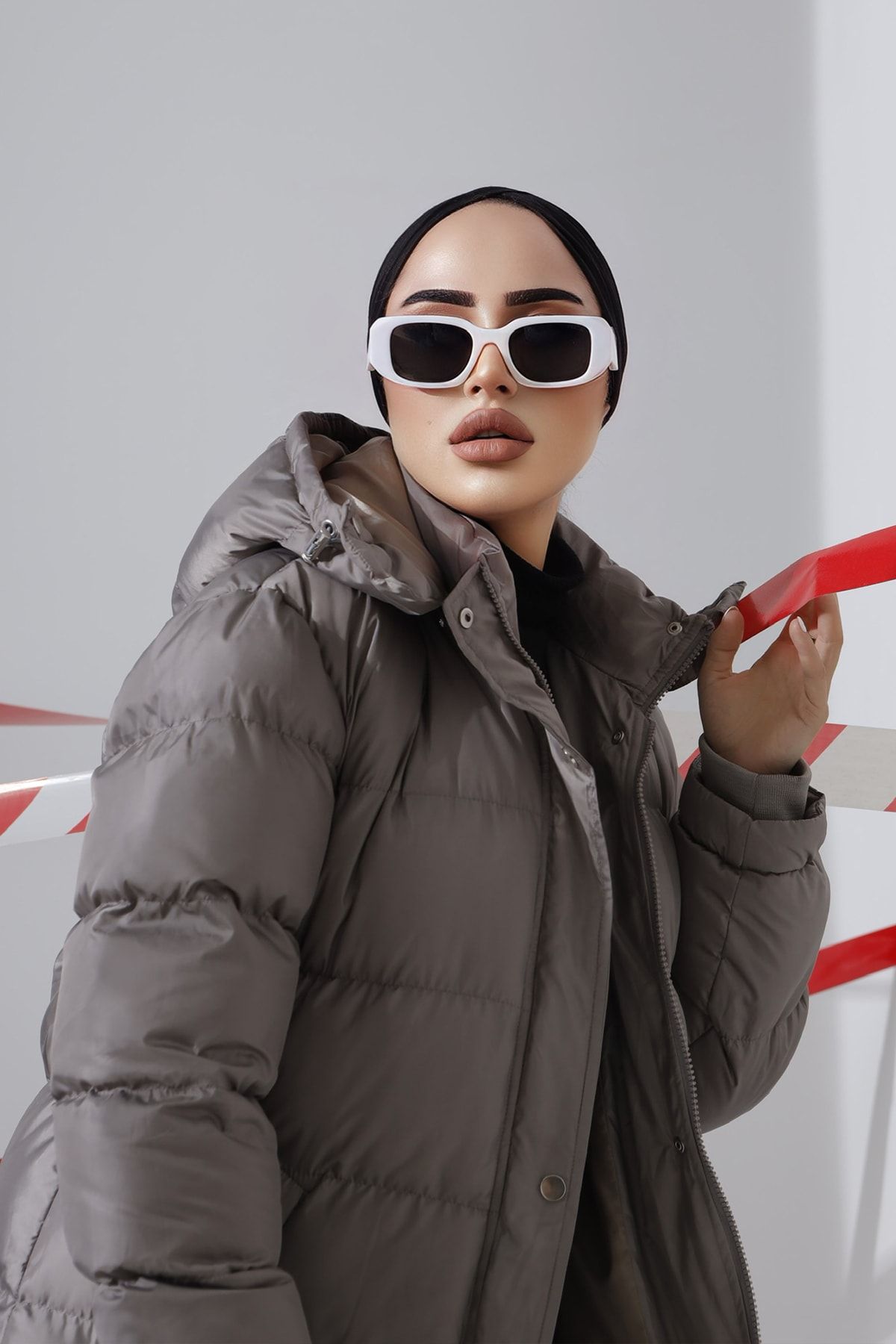 Dark grey shop puffer jacket