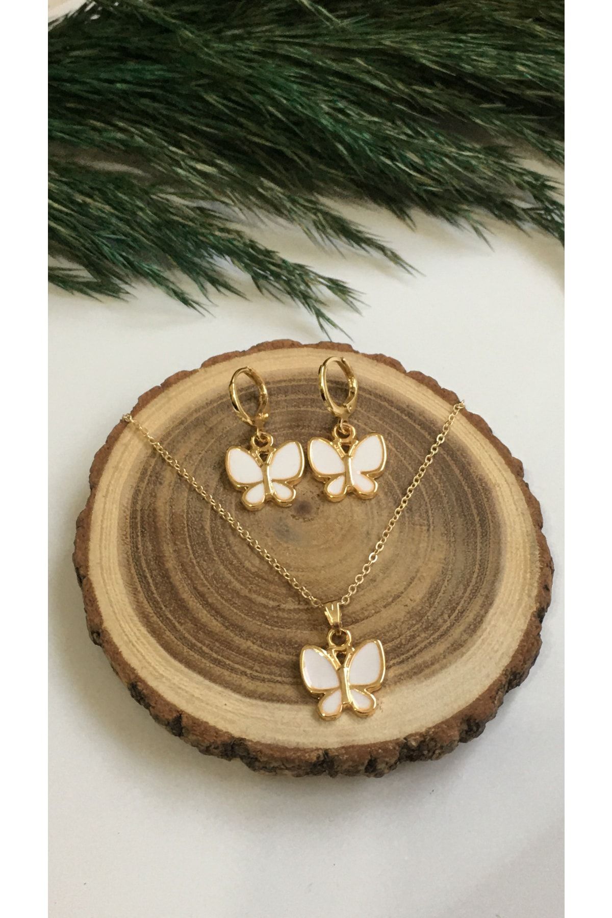 Butterfly necklace and earring clearance set