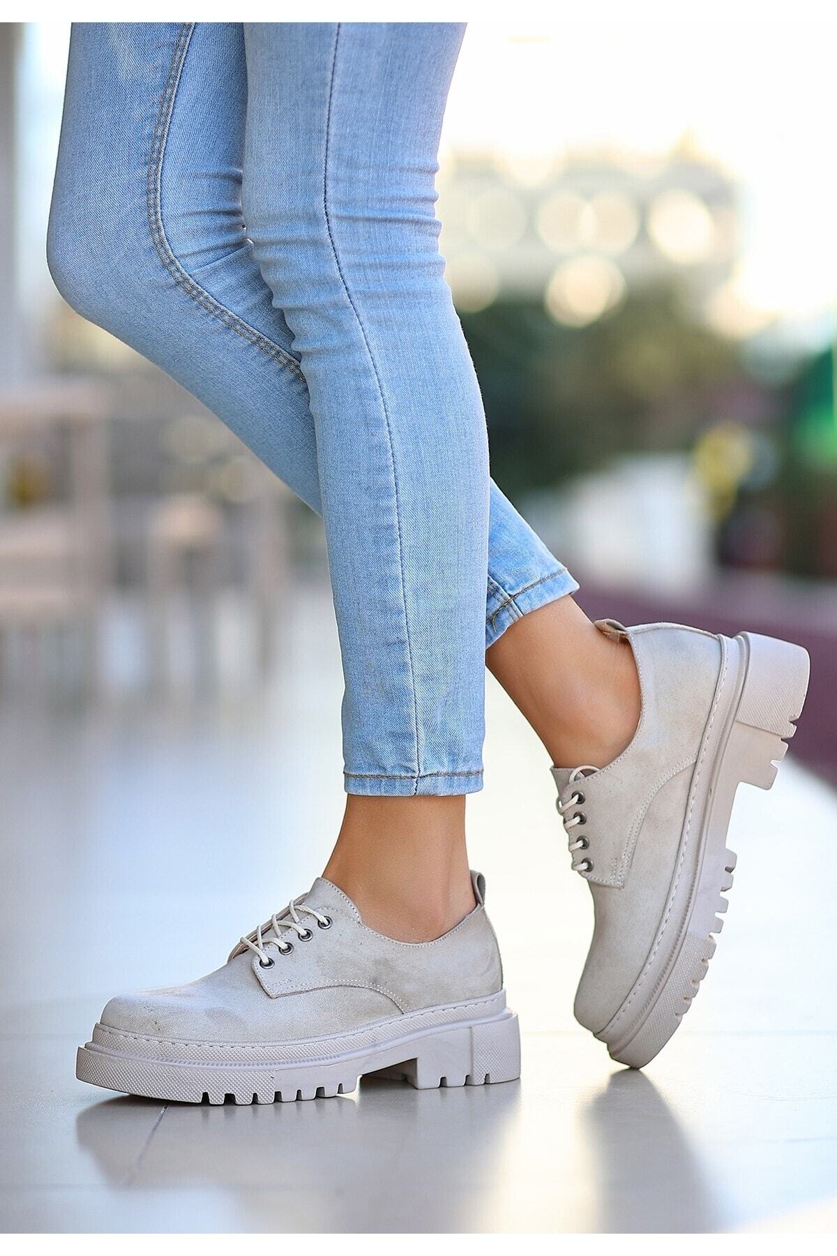 Stafford Bej Süet Bagcıklı Ayakkabı Bej Süet