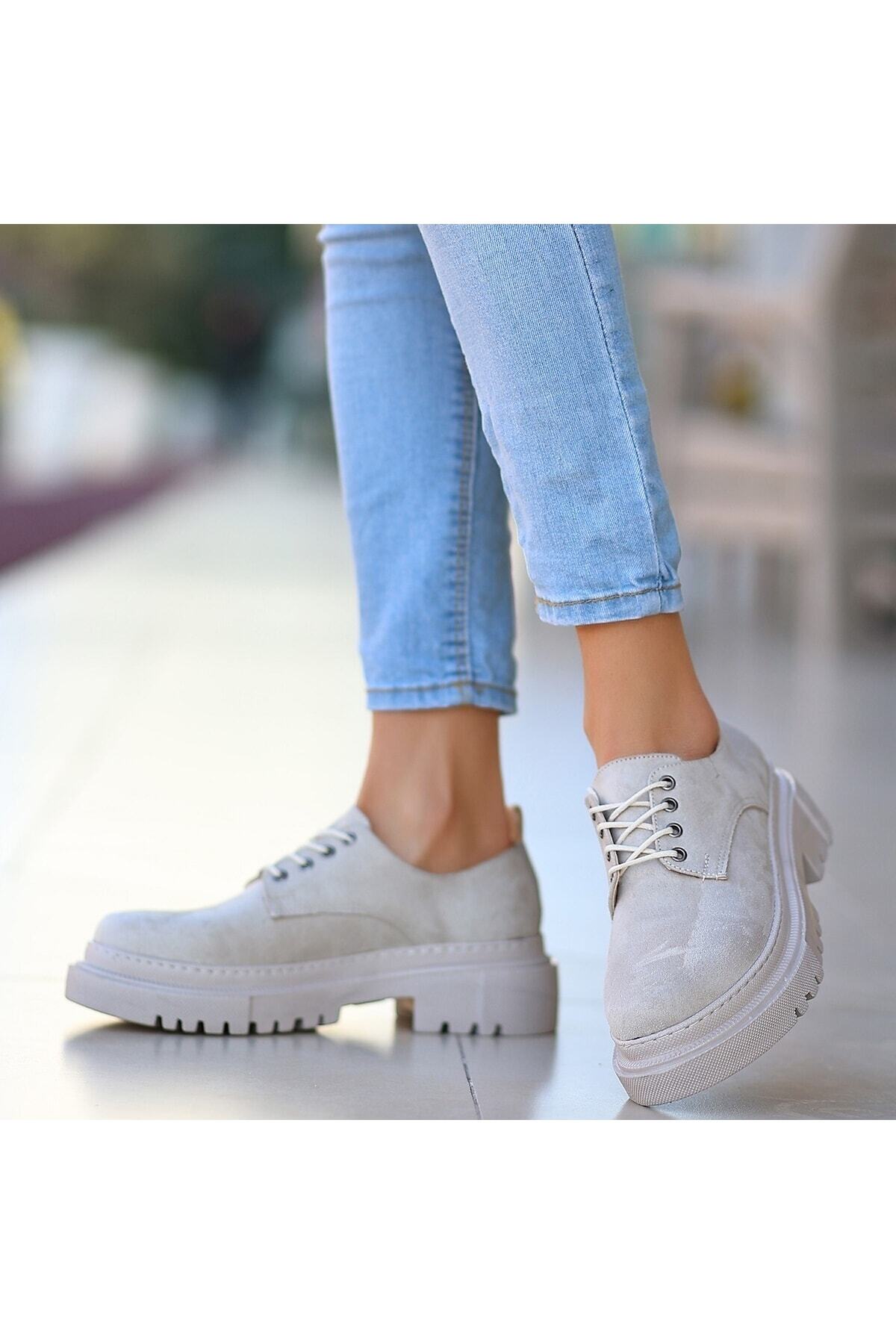 Stafford Bej Süet Bagcıklı Ayakkabı Bej Süet