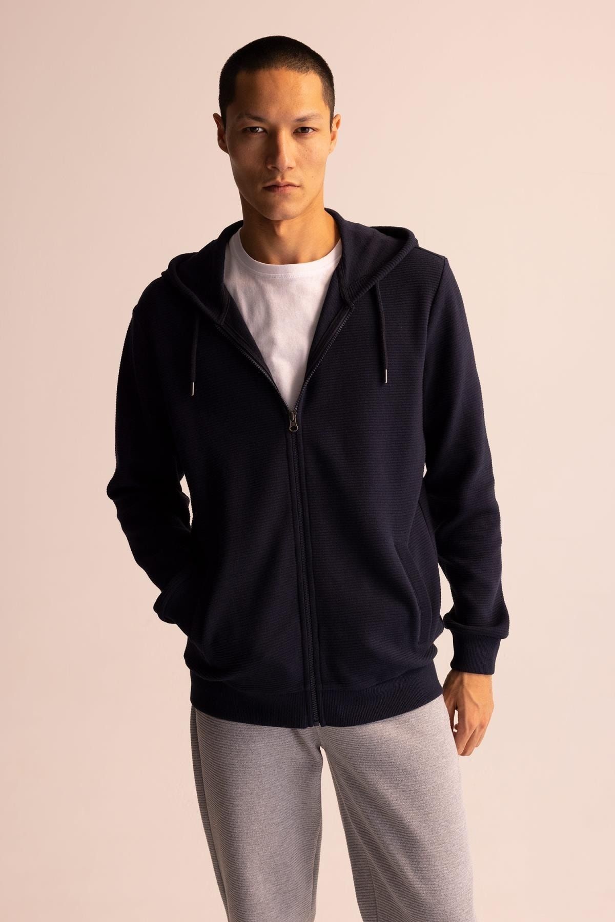 DeFacto Strickjacke Dunkelblau Regular Fit