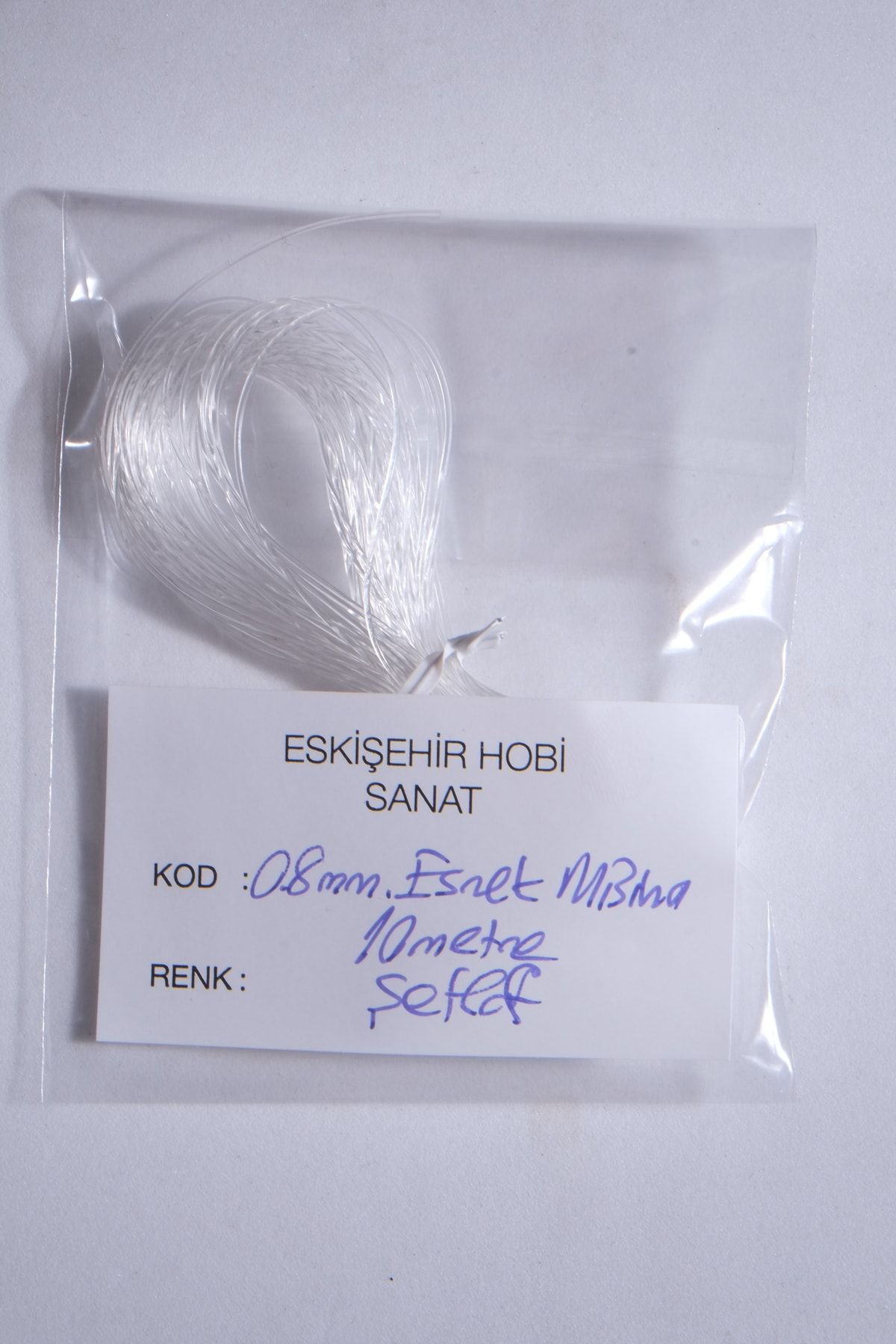 0.8 Mm Şeffaf Lastik Misina 10 Metre Bileklik Tesbih Ipi Misinası