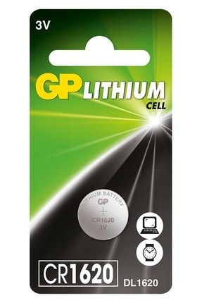 Batteries Cr1620 1620 Boy Lityum Düğme Pil, 3 Volt, Tekli Kart GPCR1620-C1