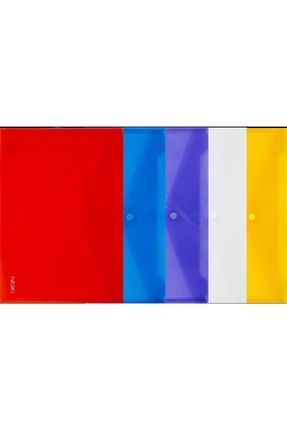 Çıtçıtlı Şeffaf Zarf Dosya A4 Renk Seçenekleri Sarı MRKZS38818