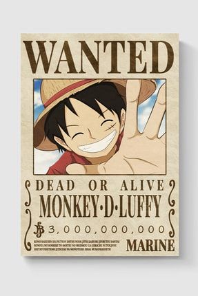 Wanted Monkey D Luffy One Piece Anime Poster - Yüksek Çözünürlük Hd Duvar Posteri DUOFG103388