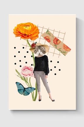 Soyut Kedi Kadın Sanatsal Poster - Yüksek Çözünürlük Hd Duvar Posteri DUOFG100314