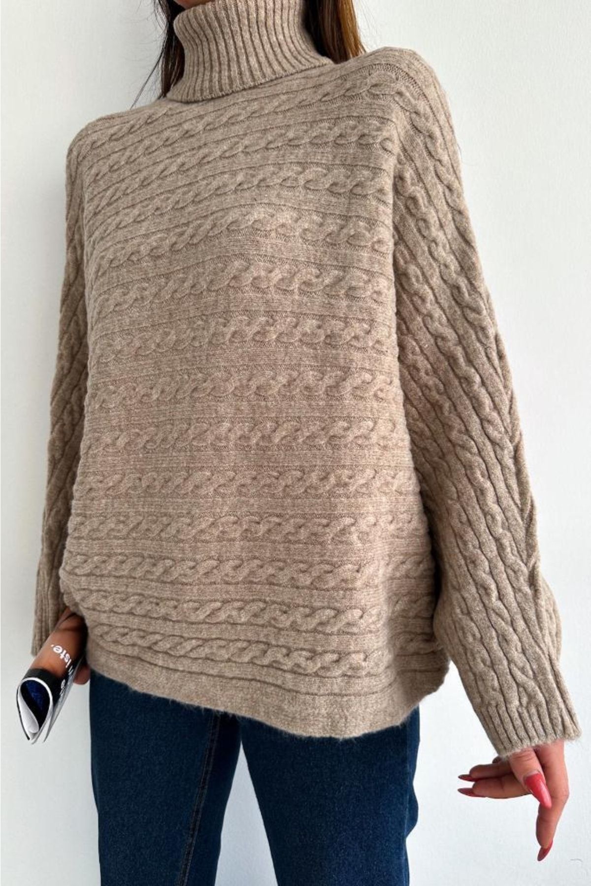 FEMELLE Women s Turtleneck Sweater Bat Sleeve Sweater Trendyol