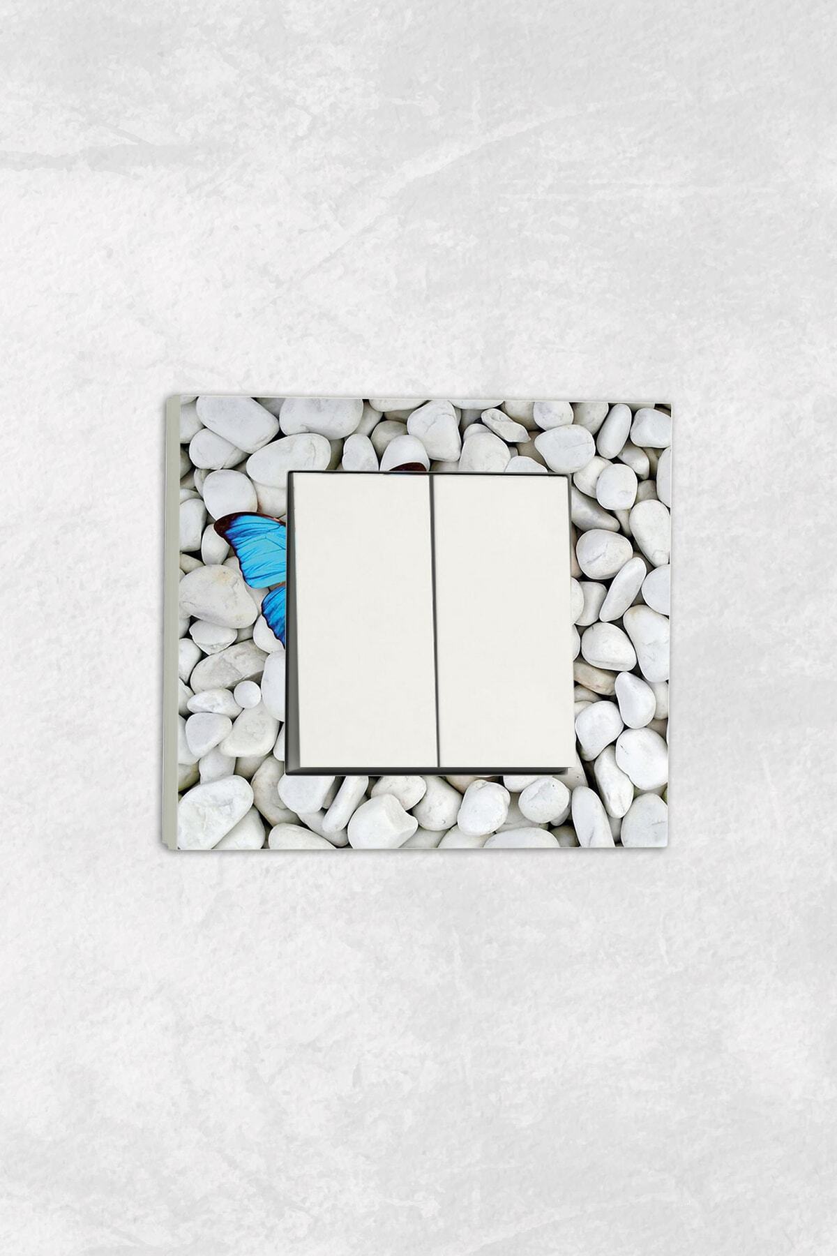 markcat-Ovivo Grano (Double Switch Socket) UV Printed White Commitator Frame Included 1