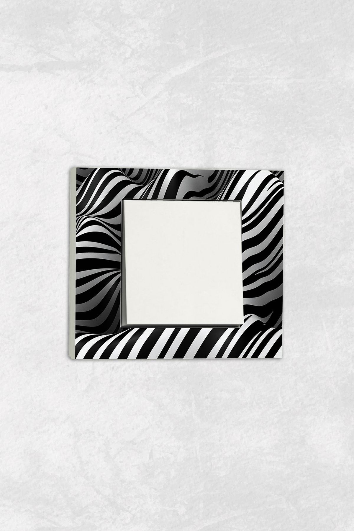 markcat-Ovivo grano UV Printed Zebra Pattern White Single Decorative Switch Socket Frame Set 1