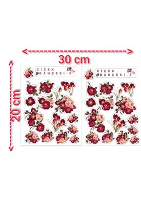 32 Adet Şeffaf Sticker Çiçek Bahçesi-5 Journal Scrapbook etiket1
