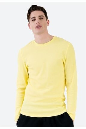 Neon Sarı Uzun Kollu Yazlık Erkek T-shirt 70015