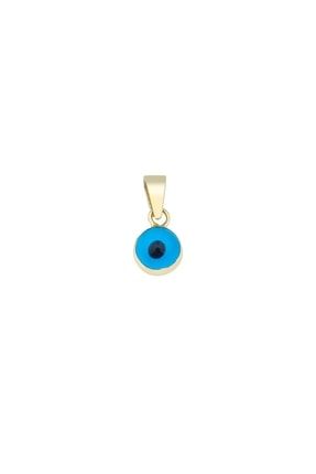 14 Ayar Altın Mini Mavi Göz Boncuk Kolye Ucu EKL244