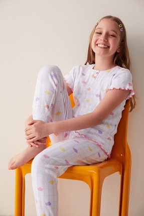 Kız Çocuk Cute Cloud 2li Pijama Takımı PNE3Y3FE22IY-B32
