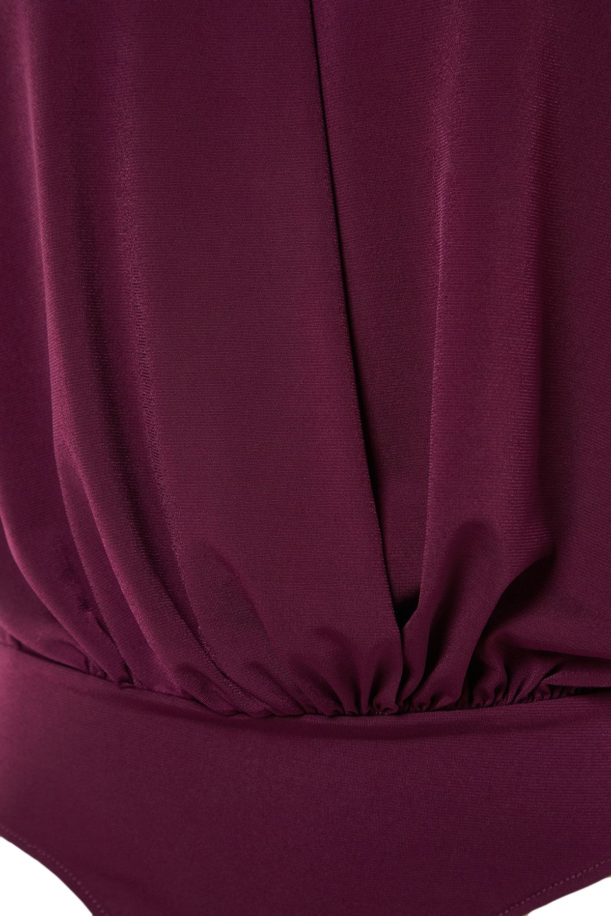 Trendyol Collection-Pflaumenfarbener, gepolsterter Strickbody mit flexiblem Druckknopf und zweireihigem Kragen TWOSS23BD00007 6