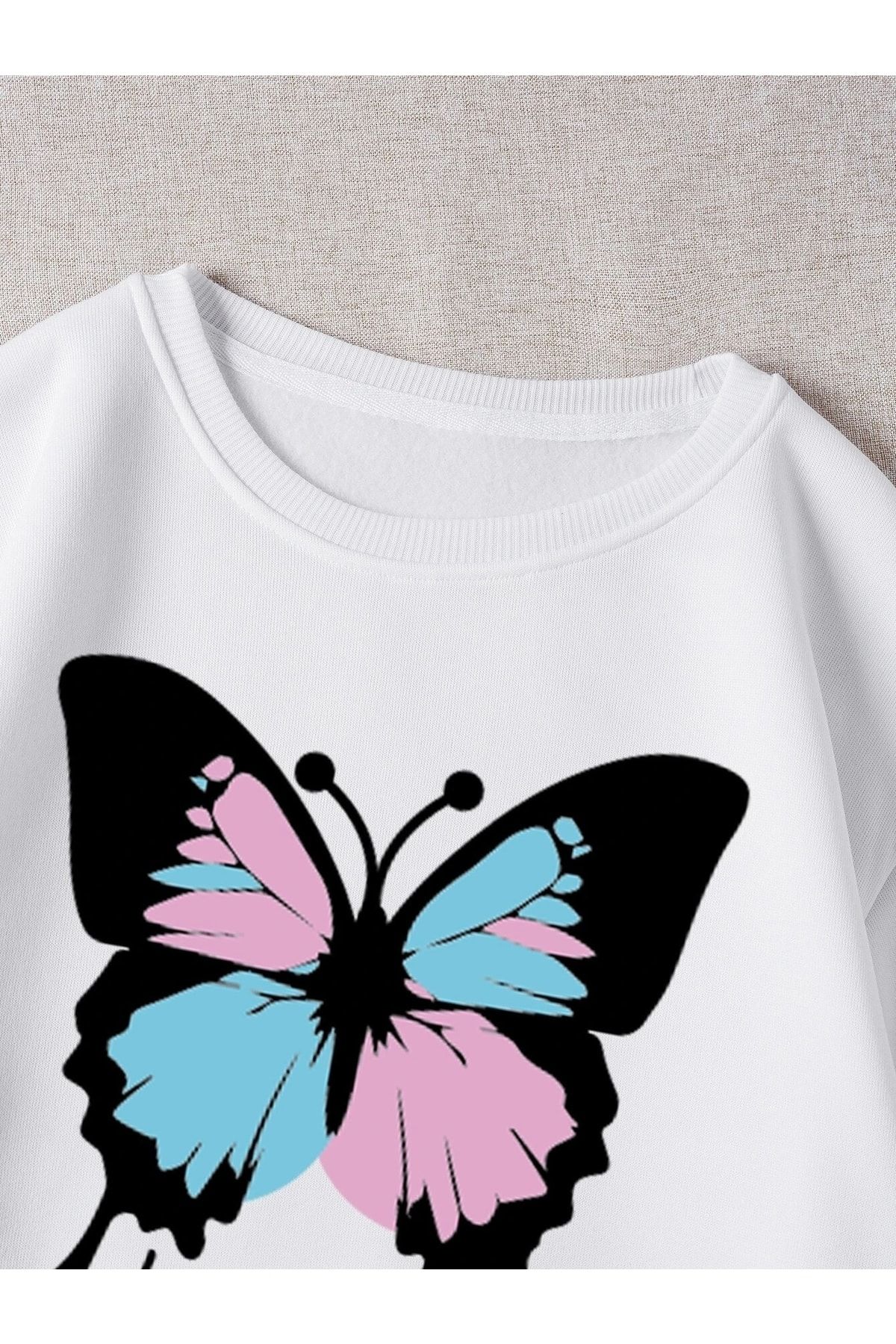 LePold-Crew Neck New Butterfly Printed Girls/Boys Sweatsihrt 4