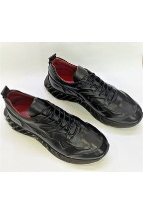 Swood F-t 2004 Erkek Günlük Deri Şeffaf Ithal Taban Sneakers Ayakkabı Siyah P-00000001402