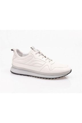6710 Erkek Trend Günlük Deri Sneaker Ayakkabı Beyaz P-00000001350