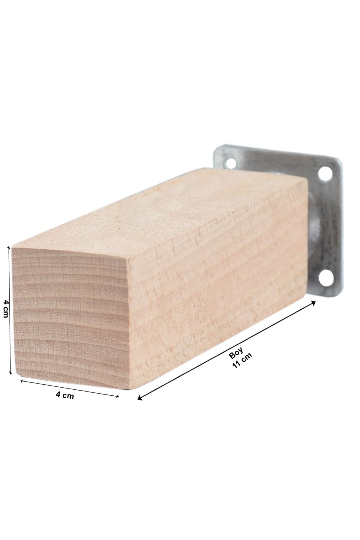 Ahşap Ağaç Mobilya Ünite Baza Koltuk Kanepe Ayağı Boy 11 Cm En 4x4 Cm Boyasız