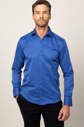 Modern Slim Fit Düz Saten Erkek Gömlek MD210001-141