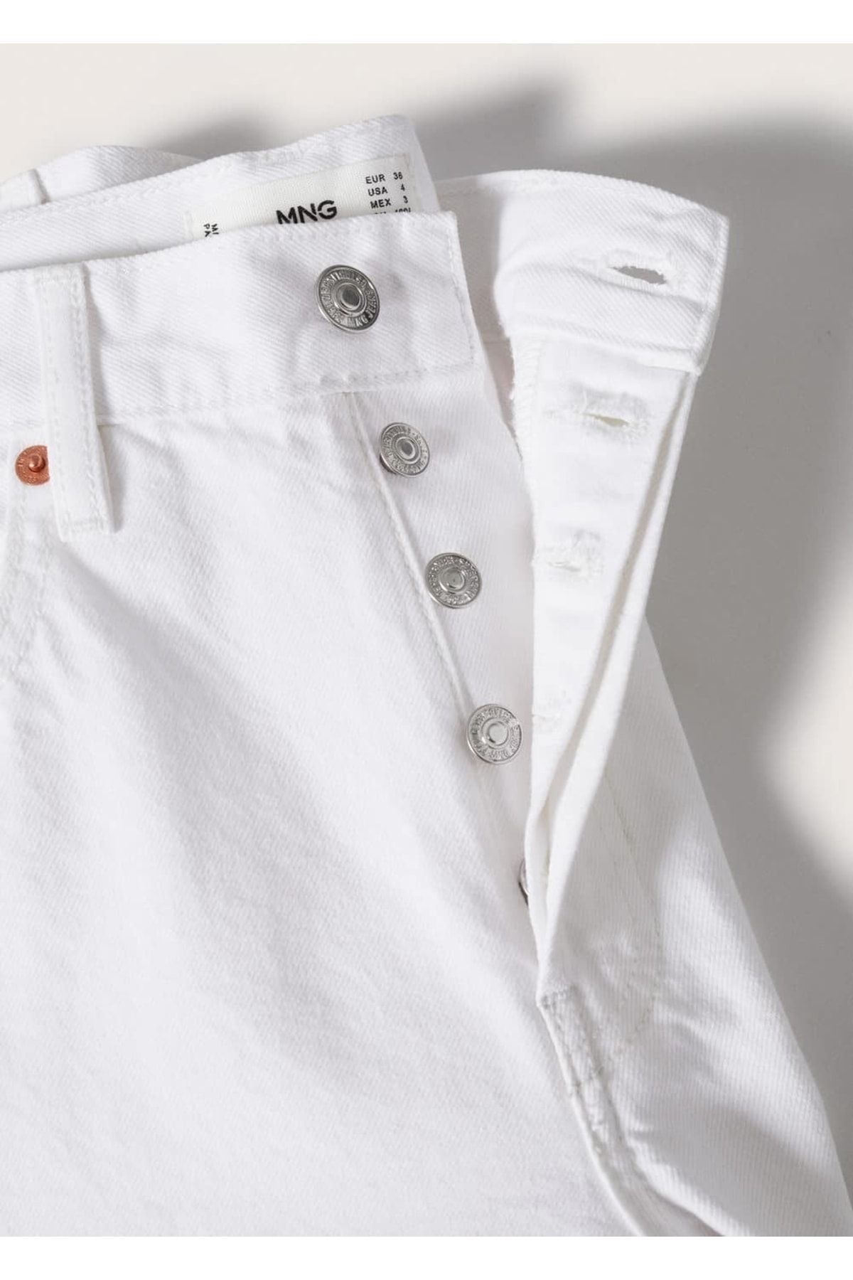 Yüksek Belli Crop Düz Kesim Jean