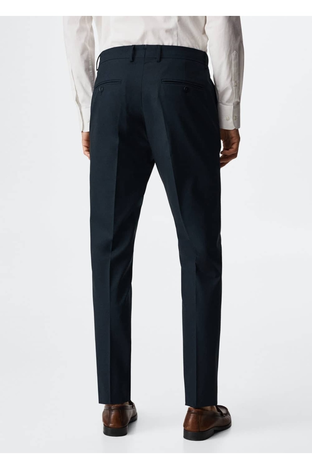 شلوار مردانه آبی سرمه ای منگوMANGO Man | 37034772 اورجینال - تصویر 4