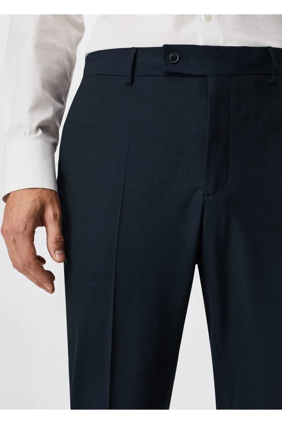 شلوار مردانه آبی سرمه ای منگوMANGO Man | 37034772 اورجینال - تصویر 5