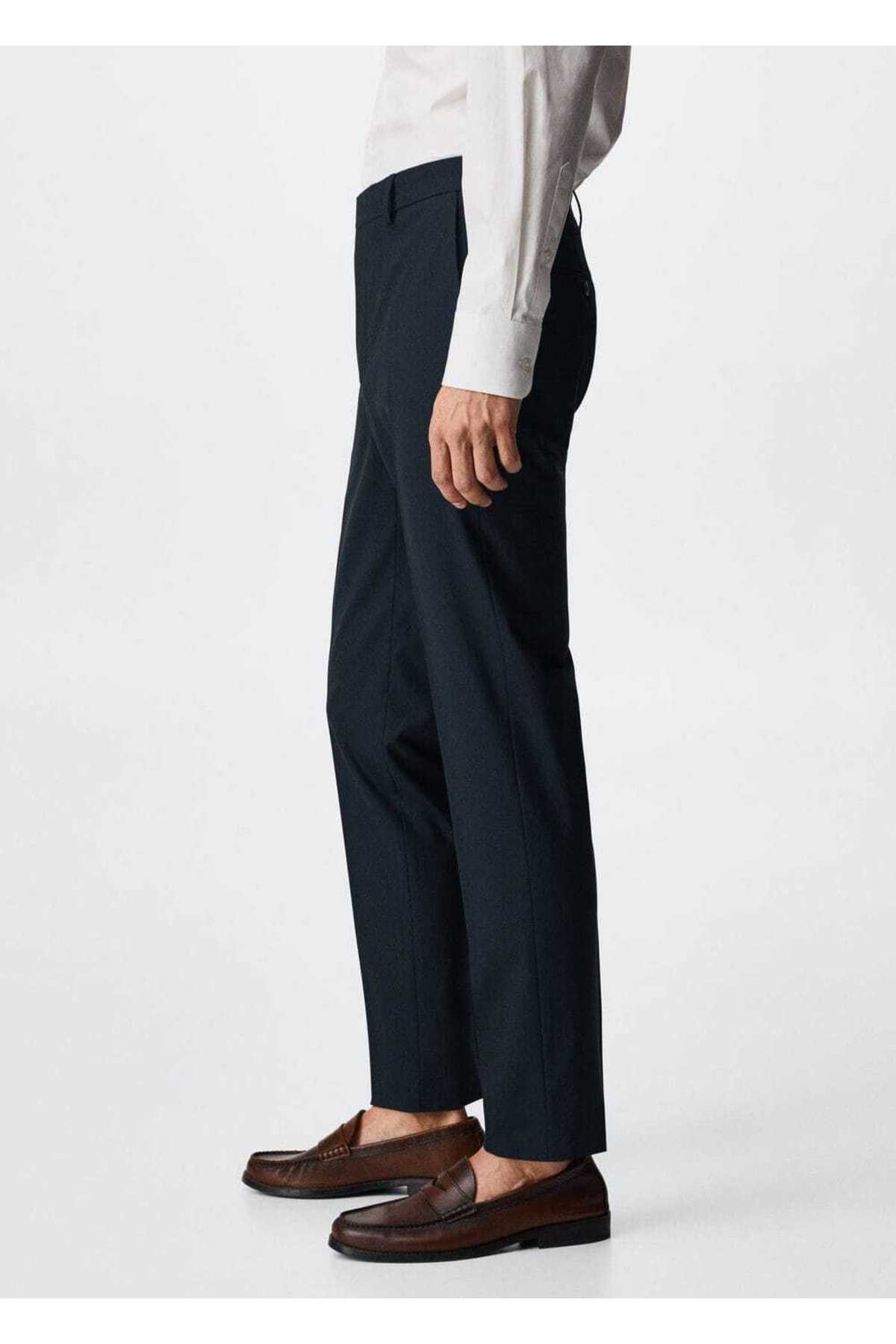 شلوار مردانه آبی سرمه ای منگوMANGO Man | 37034772 اورجینال - تصویر 8