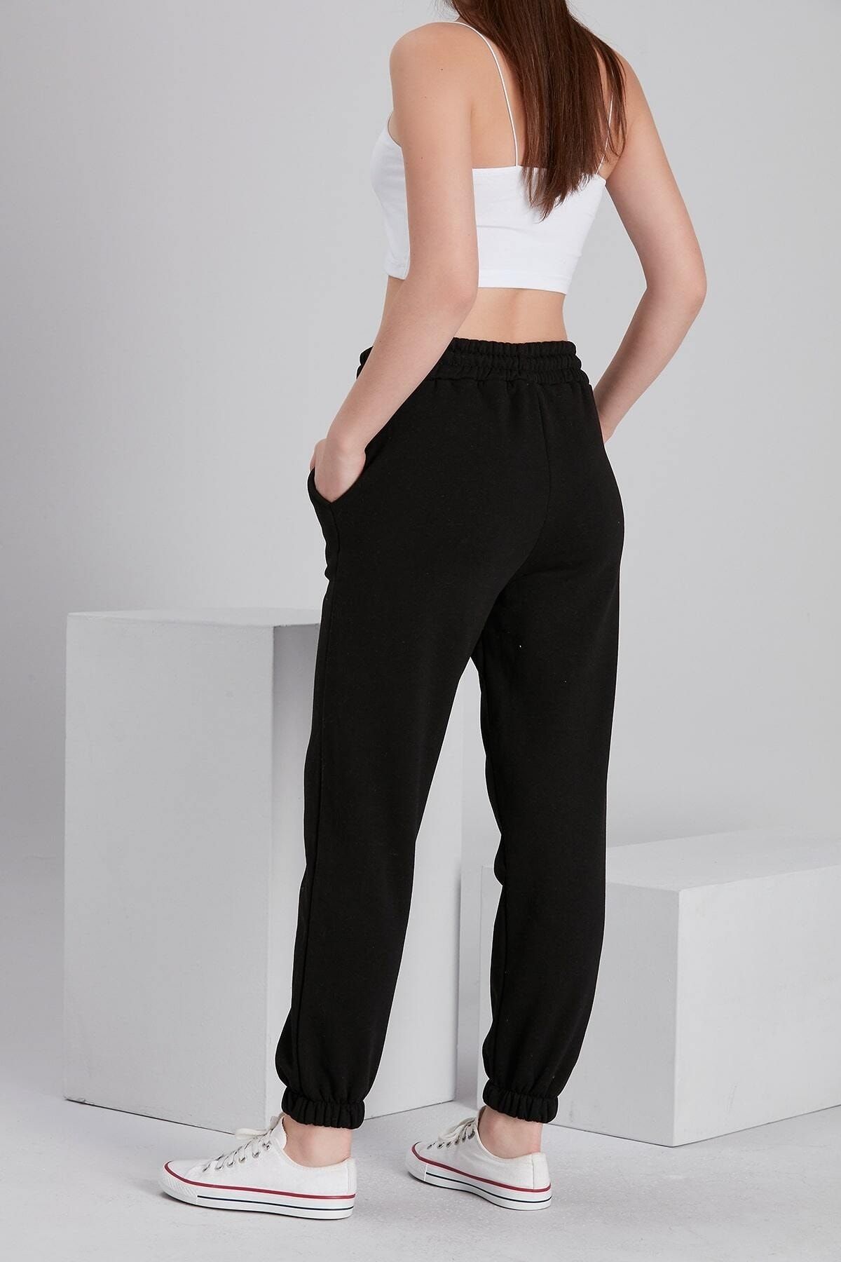 TrendNera Women s High Waist Fleece Jogger Sweatpants Trendyol