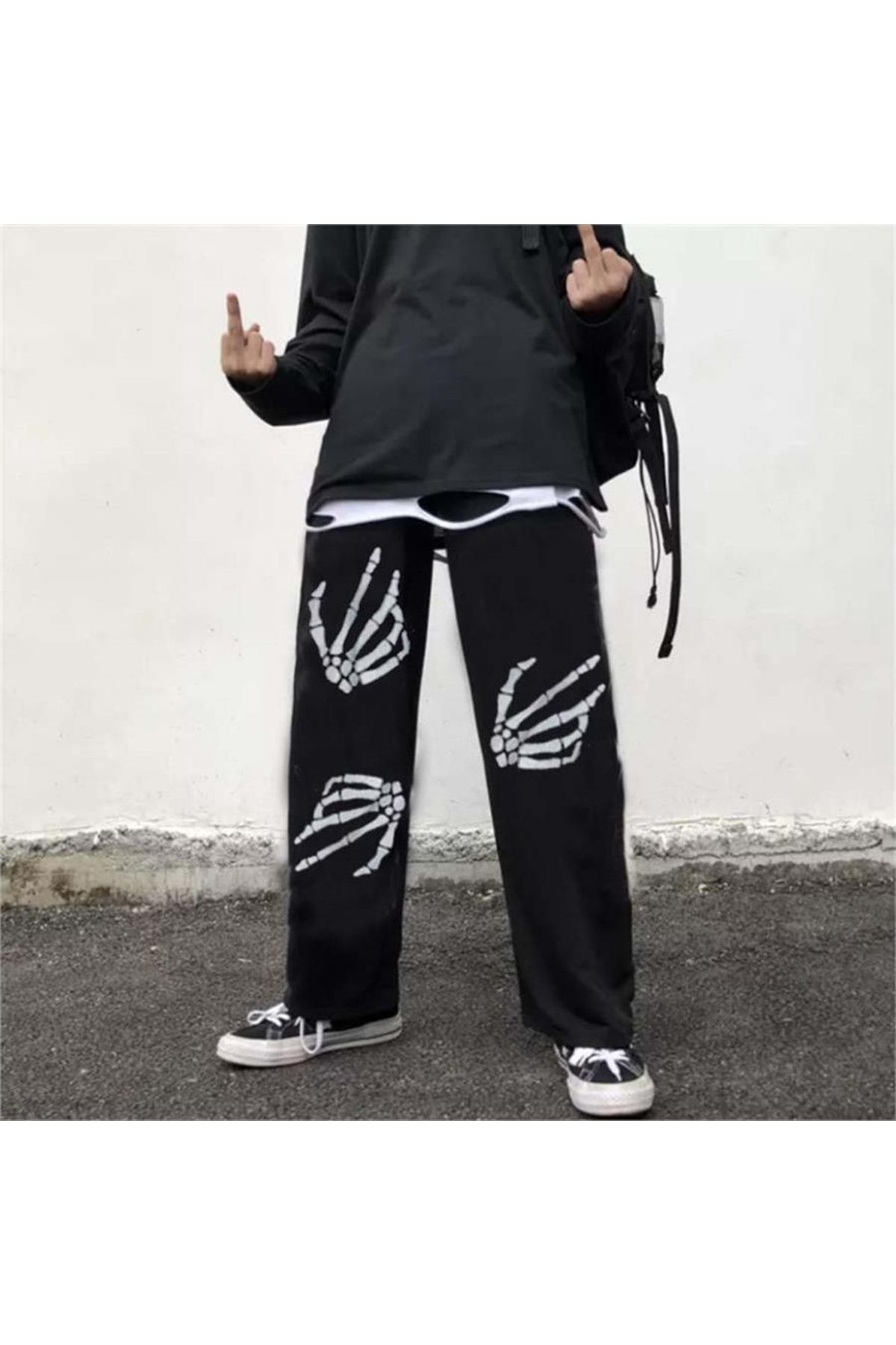 Y MODA Skeleton Hand unisex Sweatpants Trendyol