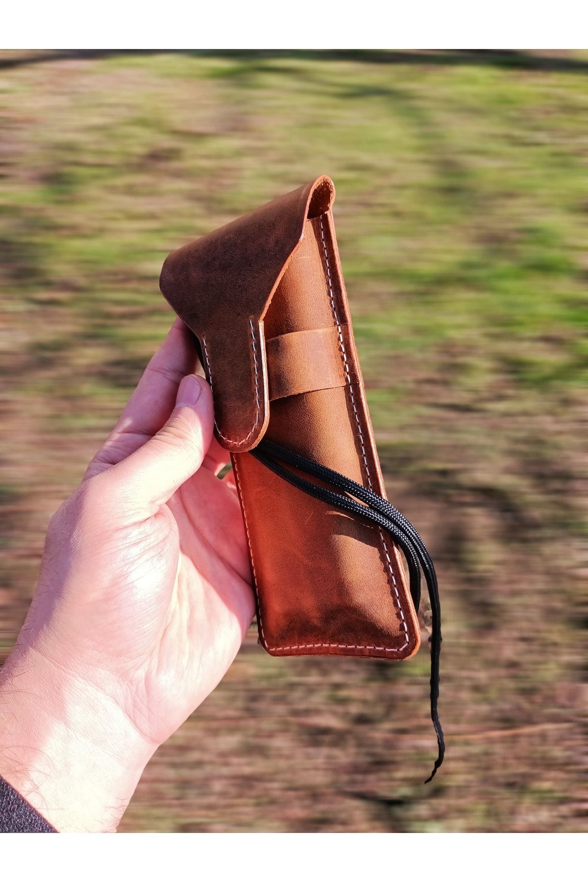 Pencil top pouch leather