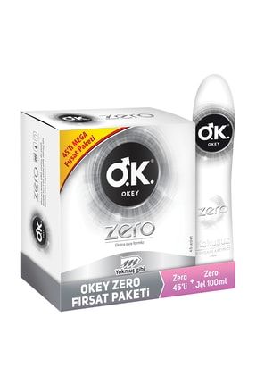 Zero 45'li Prezervatif + Okey Zero Kayganlaştırıcı Jel Su Bazlı 100 ml 6001785