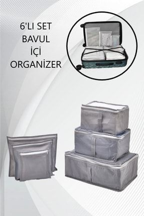 2 Takım 6 Lı Bavul Organizer Valiz Düzenleyici Set 2takım-bavul-organizer