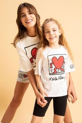 Kız Çocuk Keith Haring Regular Fit Kısa Kollu Pamuklu Tişört X8362A622SM