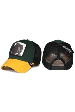 Panter Hayvan Desenli Şapka Sarı Yeşil Siyah GB0015