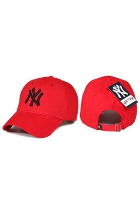 Yankee Ny Nakışlı Baseball Şapka Kırmızı NYTRM001